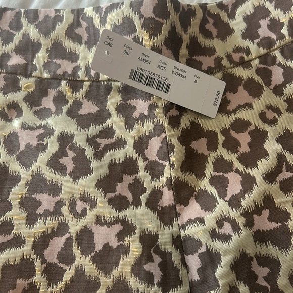 J. Crew Trouser Short in Metallic Leopard Jacquard Size 0 NTW - Picture 3 of 9